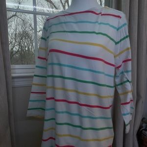 Striped long sleeve shirt.